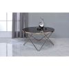 Valora Coffee Table in Champagne & Black Glass