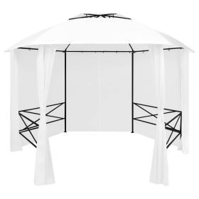 Garden Marquee with Curtains 141.7"x122.8"x104.3" White 0.6 oz/ft¬≤