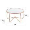 Alivia Coffee Table in Rose Gold & Frosted Glass