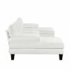 [VIDEO provided][New] 112*56" Granular Velvet Sofa,U-Shaped Couch with Oversized Seat,6-Seat Sofa Bed with Double Chaise