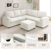 [VIDEO provided] [New] 84*84" Modern Velvet Sectional Sofa Set,Large U Shaped Upholstered Corner Couch with Ottoman,Armrest Pillow