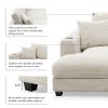 [VIDEO provided][New]134*54"Oversized Corduroy Sectional Sofa,L Shaped Cloud Couch with USB Charging Port,Cup Holder