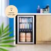 hOmeLabs Beverage Refrigerator and Cooler-120Can Mini Fridge with Glass Door for Soda Beer or Wine-Small Drink Dispenser Machine