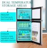 3.5Cu.Ft Compact Refrigerator Mini Fridge with Freezer, Small Refrigerator with 2 Door, 7 Level Thermostat Removable Shelves for Kitchen, Dorm
