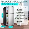 3.5Cu.Ft Compact Refrigerator Mini Fridge with Freezer, Small Refrigerator with 2 Door, 7 Level Thermostat Removable Shelves for Kitchen, Dorm