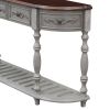 U_STYLE 52''Modern and Contemporary Curved Console Table Sofa Table Entryway Table for Hallway Living Room with 4 Drawers and 1 Shelf