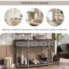 U_STYLE 52''Modern and Contemporary Curved Console Table Sofa Table Entryway Table for Hallway Living Room with 4 Drawers and 1 Shelf