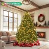7ft Pre-Lit Artificial Holiday Christmas Tree for Home, Office,Party Decoration w/700 Warm White Lights, 2231 Branch Tips, Easy Assembly