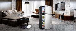 3.5Cu.Ft Compact Refrigerator Mini Fridge with Freezer, Small Refrigerator with 2 Door, 7 Level Thermostat Removable Shelves for Kitchen, Dorm