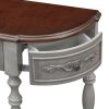 U_STYLE 52''Modern and Contemporary Curved Console Table Sofa Table Entryway Table for Hallway Living Room with 4 Drawers and 1 Shelf