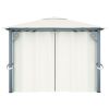 Gazebo with Curtain 157.5"x118.1" Cream Aluminum