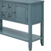 TREXM Cambridge Series Ample Storage Vintage Console Table with Four Small Drawers and Bottom Shelf for Living Rooms