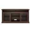 Contemporary TV Media Stand Modern Entertainment Console for TV Up to 65" with Open and Closed Storage Space, Brown, 60"W*15.75"D*29"H