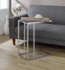 Danson Side Table in Weathered Oak & Chrome