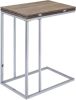 Danson Side Table in Weathered Oak & Chrome