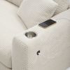 [VIDEO provided][New]134*54"Oversized Corduroy Sectional Sofa,L Shaped Cloud Couch with USB Charging Port,Cup Holder
