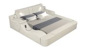 Zoya Smart Multifunctional King Size Bed Made with Wood in Beige