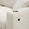 [VIDEO provided][New]134*54"Oversized Corduroy Sectional Sofa,L Shaped Cloud Couch with USB Charging Port,Cup Holder