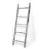 Farmhouse 4.5ft Wall Leaning Wood Blanket Quilt Storage Ladder - Vintage White