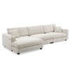[VIDEO provided][New]134*54"Oversized Corduroy Sectional Sofa,L Shaped Cloud Couch with USB Charging Port,Cup Holder