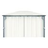 Gazebo with Curtain 157.5"x118.1" Cream Aluminum