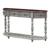 U_STYLE 52''Modern and Contemporary Curved Console Table Sofa Table Entryway Table for Hallway Living Room with 4 Drawers and 1 Shelf