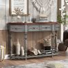 U_STYLE 52''Modern and Contemporary Curved Console Table Sofa Table Entryway Table for Hallway Living Room with 4 Drawers and 1 Shelf