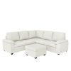 [VIDEO provided] [New] 84*84" Modern Velvet Sectional Sofa Set,Large U Shaped Upholstered Corner Couch with Ottoman,Armrest Pillow
