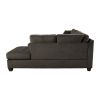 3-Piece Reversible Sectional with Chaise Ottoman Tufted Detail Chocolate Microfiber Upholstered Modern Living Room Furniture L-Shape Sofa