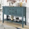 TREXM Cambridge Series Ample Storage Vintage Console Table with Four Small Drawers and Bottom Shelf for Living Rooms
