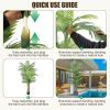 Golden Cane Palm Artificial Tree Large Tropical Palm Tree UV Resistant Fake Plant in Pot , Outdoor Decoration