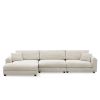 [VIDEO provided][New]134*54"Oversized Corduroy Sectional Sofa,L Shaped Cloud Couch with USB Charging Port,Cup Holder