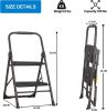 Step Ladder Folding Step Stool 2 Step Ladder with Wide Anti-Slip Pedal