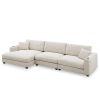 [VIDEO provided][New]134*54"Oversized Corduroy Sectional Sofa,L Shaped Cloud Couch with USB Charging Port,Cup Holder