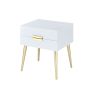 Denvor Night Table in White & Gold XH