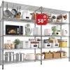 5 Tier Storage Shelves 1400LBS Wire Shelving Unit Metal Shelving for Storage Rack Shelves for Storage Heavy Duty Garage