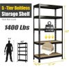 PrimeZone 32"W x 16"D x 63" H Storage Shelves - 2 Pack 5 Tier Adjustable Garage Storage Shelving, Heavy Duty Metal Storage