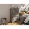 Modern 6 Drawer Dresser, Tall Chest of Drawers Closet Organizers & Storage Clothes - Easy Pull Handle, Textured Borders