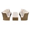Customizable Outdoor Patio Furniture Set, Wicker Furniture Sofa Set with Thick Cushions, Suitable for Backyard, Porch.
