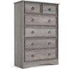 Modern 6 Drawer Dresser, Tall Chest of Drawers Closet Organizers & Storage Clothes - Easy Pull Handle, Textured Borders